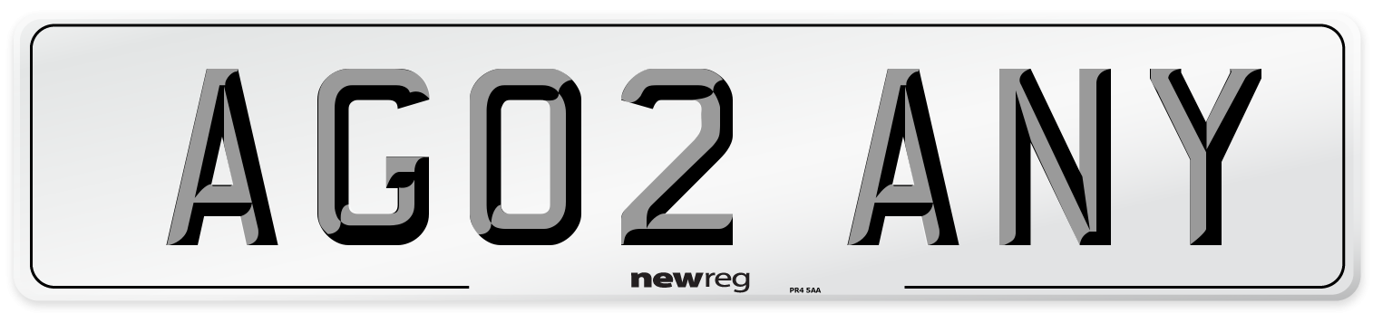 AG02 ANY Number Plate from New Reg